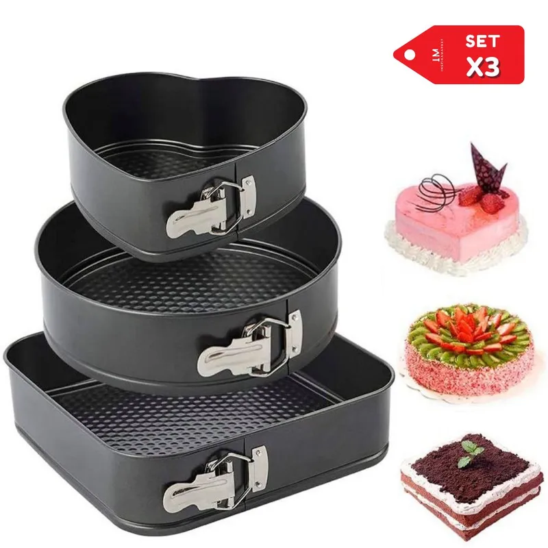 Molde Para Keke, 3 formas, Desmontable