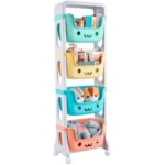 Organizador kawai de 4 niveles con ruedas multicolor